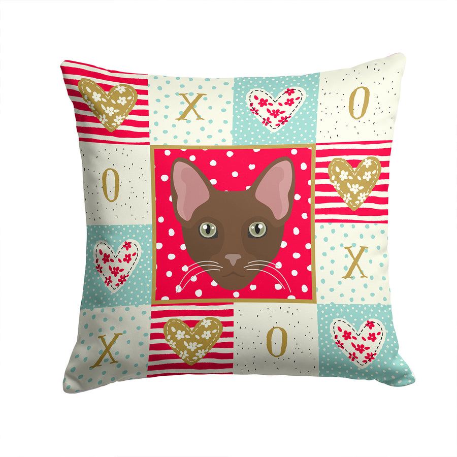 Havana Brown Cat Love Fabric Decorative Pillow Image 1