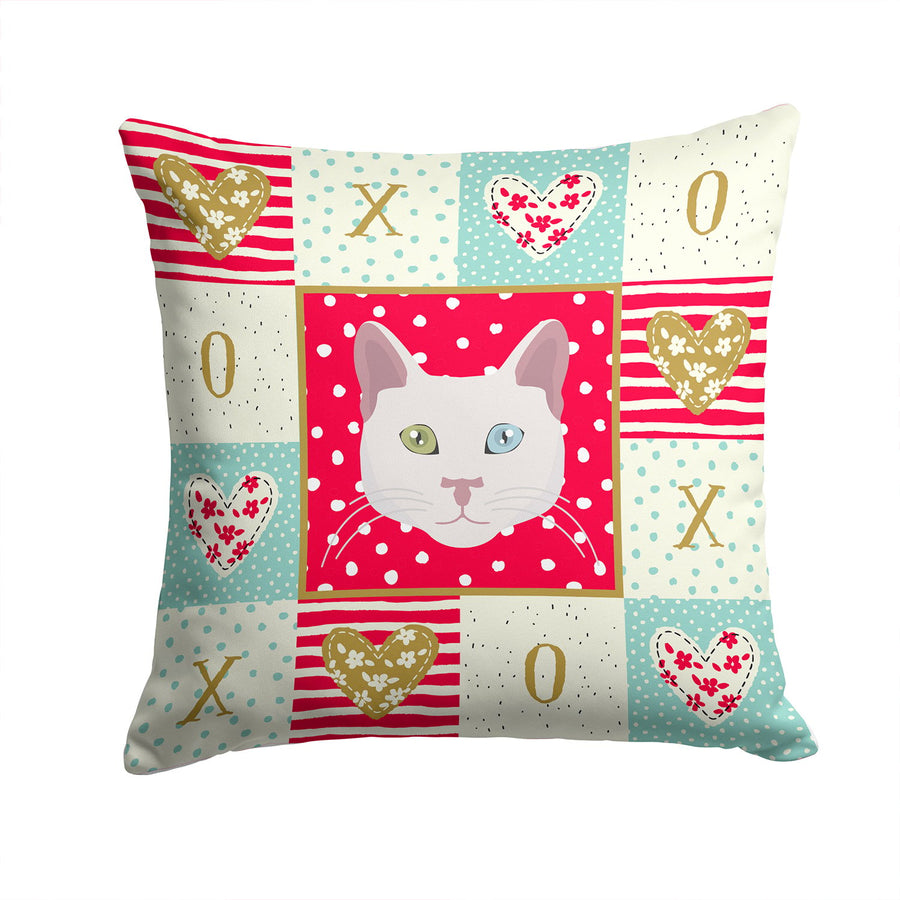 Khao Manee Cat Love Fabric Decorative Pillow Image 1