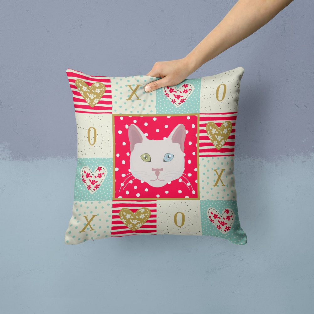 Khao Manee Cat Love Fabric Decorative Pillow Image 2