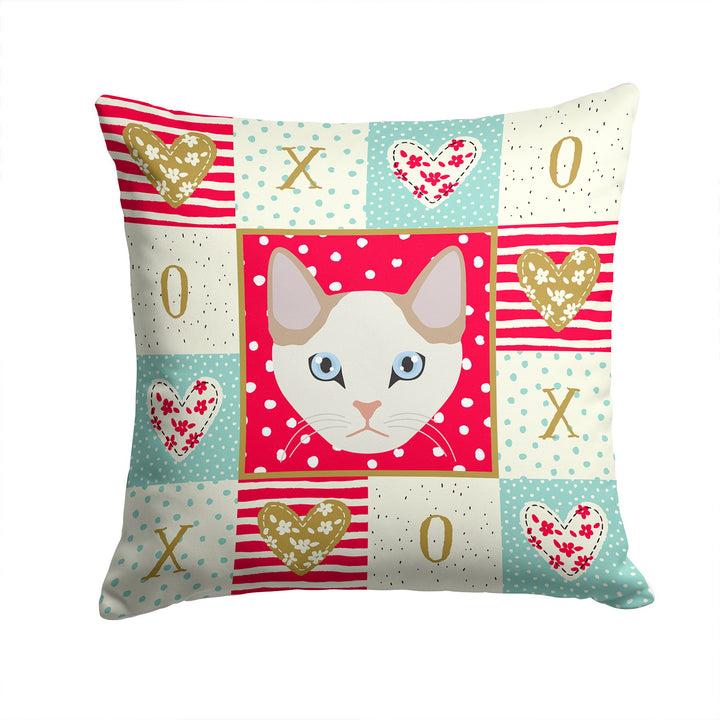 Korean Bobtail Cat Love Fabric Decorative Pillow Image 1