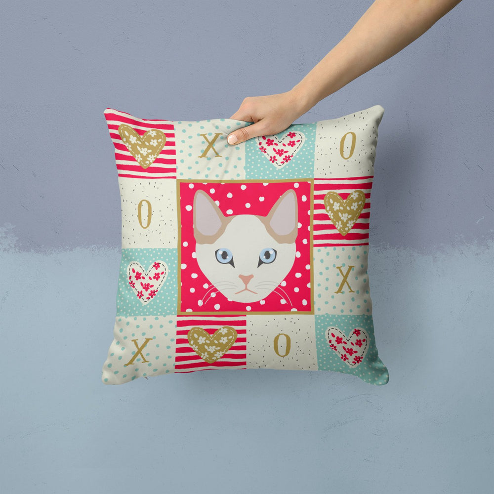 Korean Bobtail Cat Love Fabric Decorative Pillow Image 2