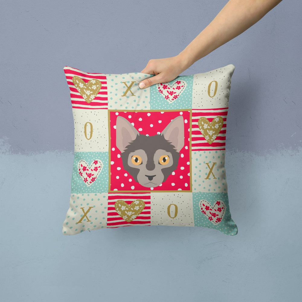 Lykoi Cat Love Fabric Decorative Pillow Image 2