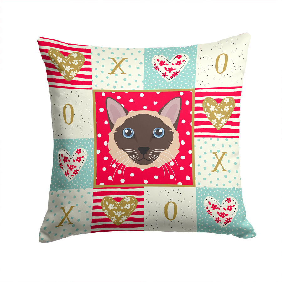 Siamese Traditional Cat Love Fabric Decorative Pillow Image 1