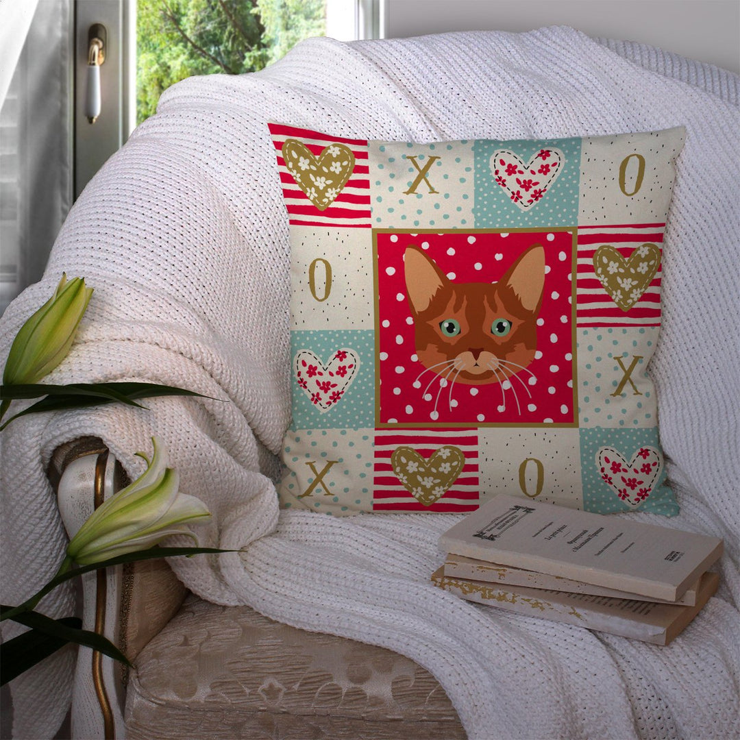 Somali Cat Love Fabric Decorative Pillow Image 3