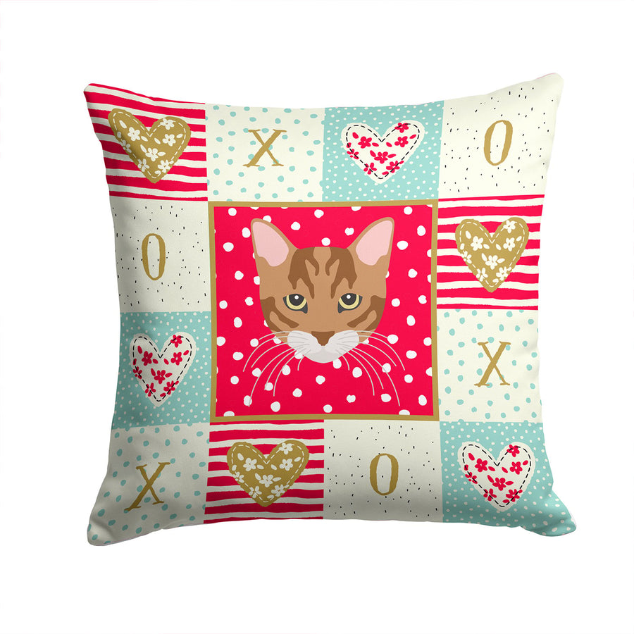 Toyger Cat Love Fabric Decorative Pillow Image 1