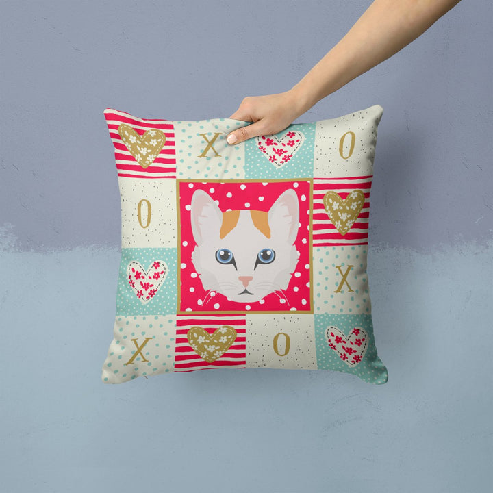 Turkish Van Cat Love Fabric Decorative Pillow Image 2