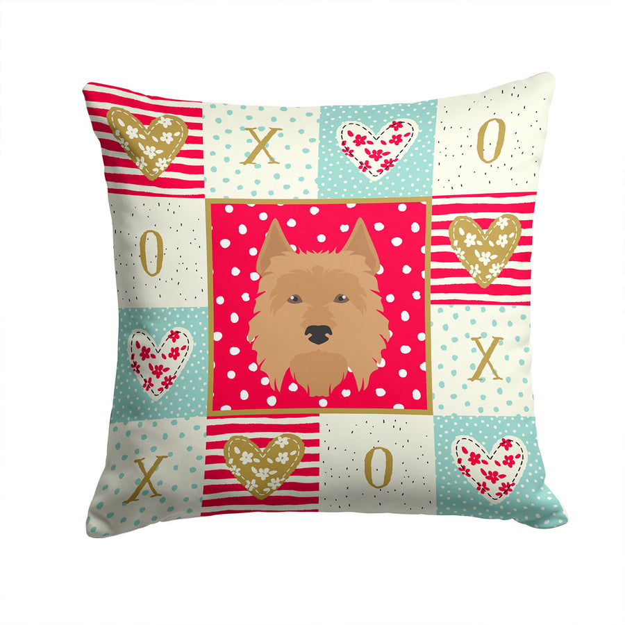 Australian Terrier Love Fabric Decorative Pillow Image 1