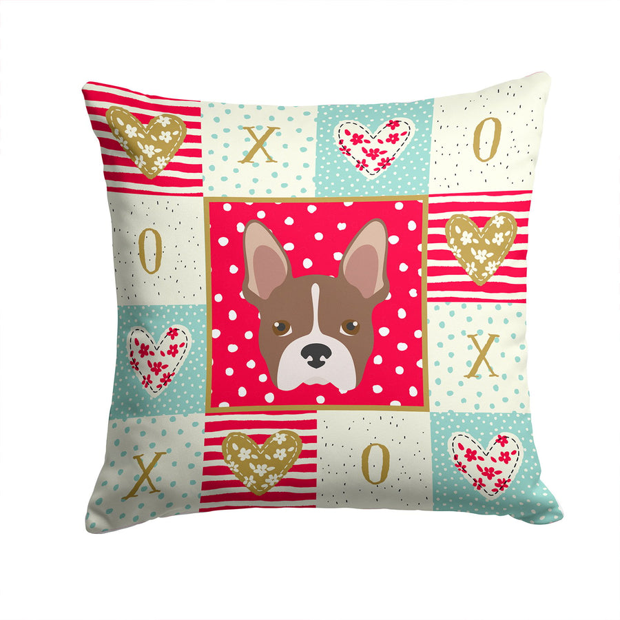 Boston Terrier Love Fabric Decorative Pillow Image 1