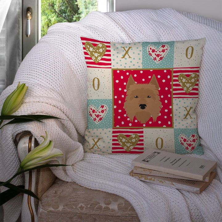 Australian Terrier Love Fabric Decorative Pillow Image 3