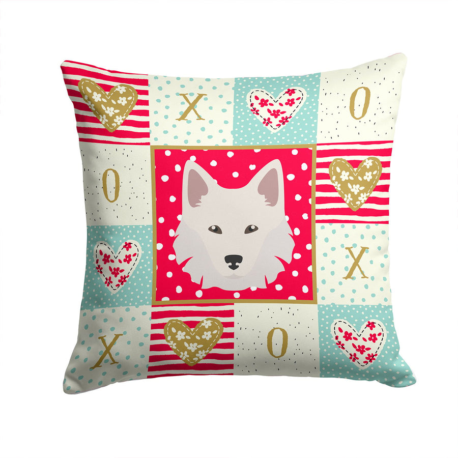 Danish Spitz Love Fabric Decorative Pillow Image 1