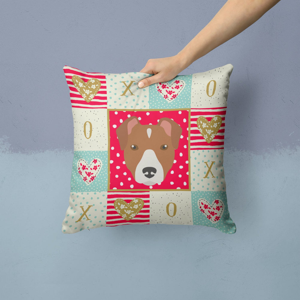 Rat Terrier Love Fabric Decorative Pillow Image 2