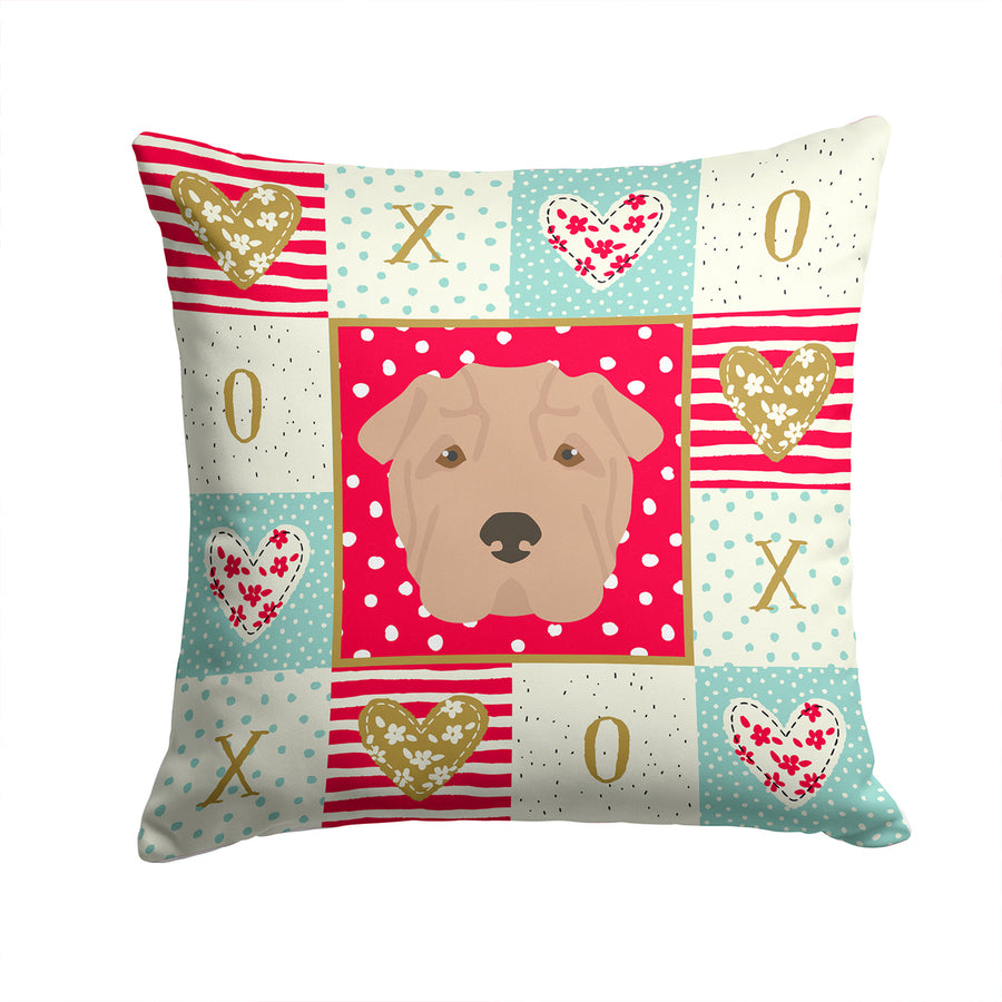 Shar Pei Love Fabric Decorative Pillow Image 1