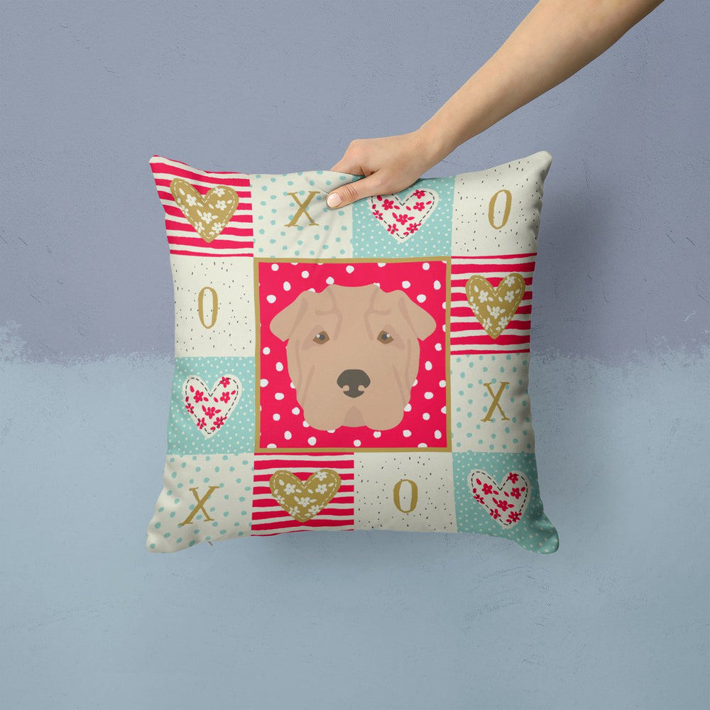 Shar Pei Love Fabric Decorative Pillow Image 2