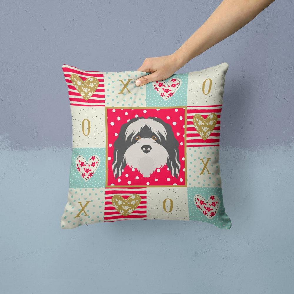 Tibetan Terrier Love Fabric Decorative Pillow Image 2