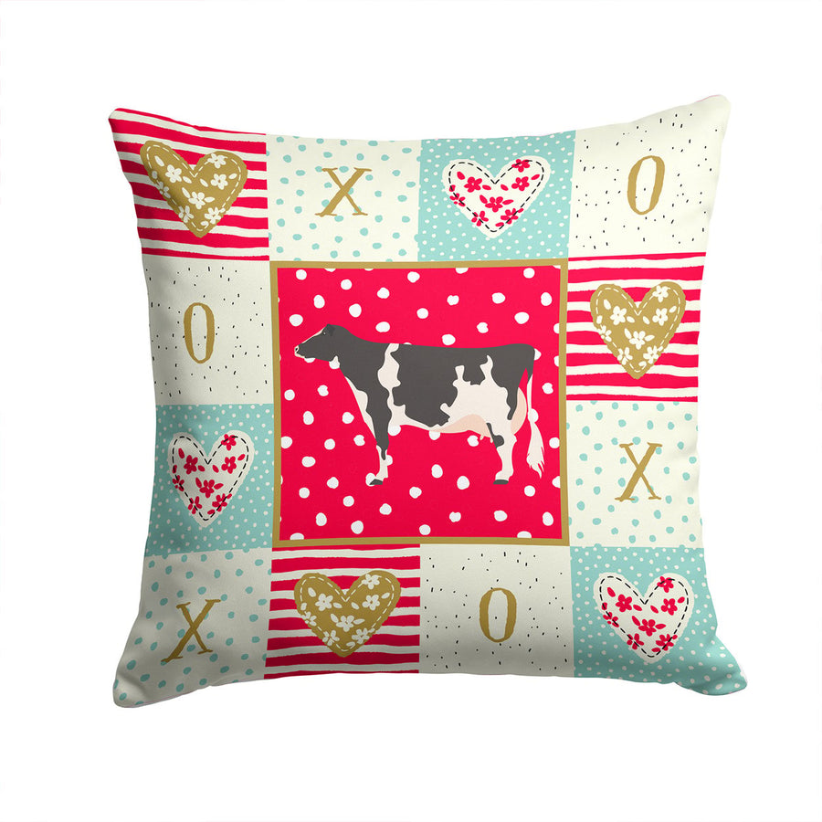 Holstein Cow Love Fabric Decorative Pillow Image 1