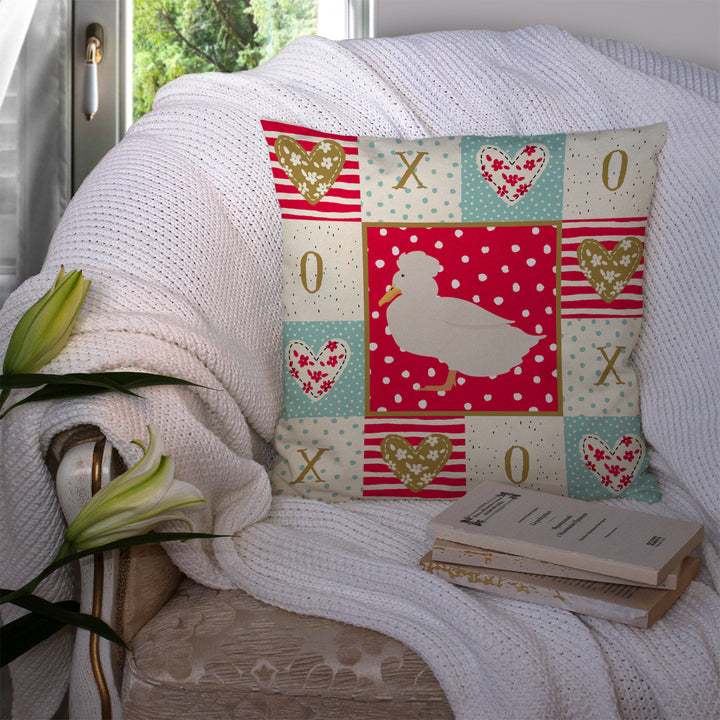 Crested Duck Love Fabric Decorative Pillow Image 3