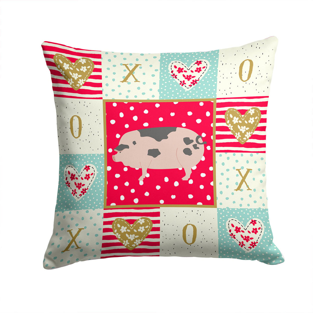 Gloucester Old Spot Pig Love Fabric Decorative Pillow Image 1