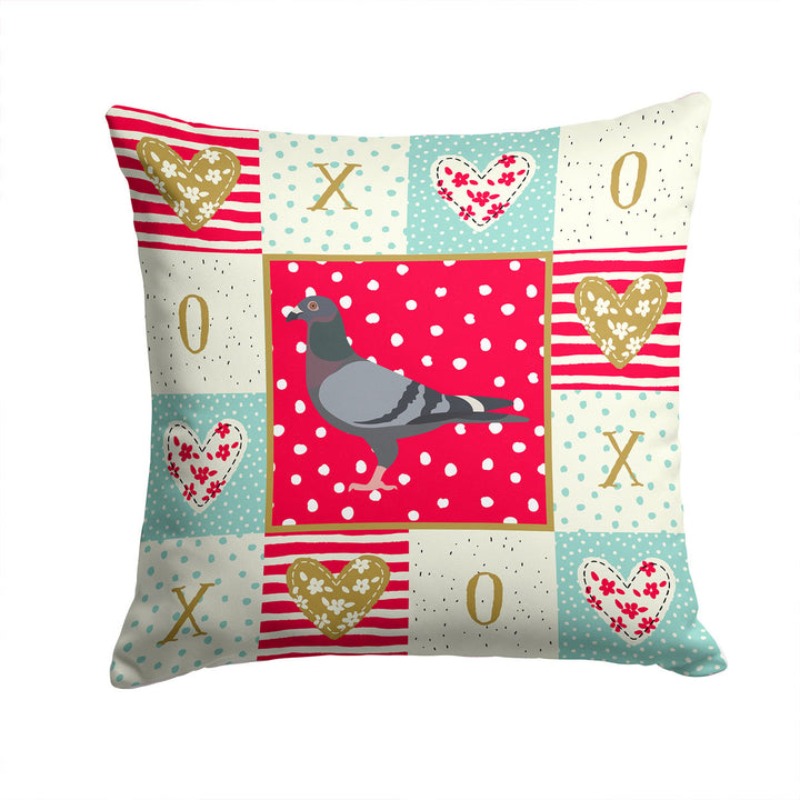 Racing Pigeon Love Fabric Decorative Pillow Image 1