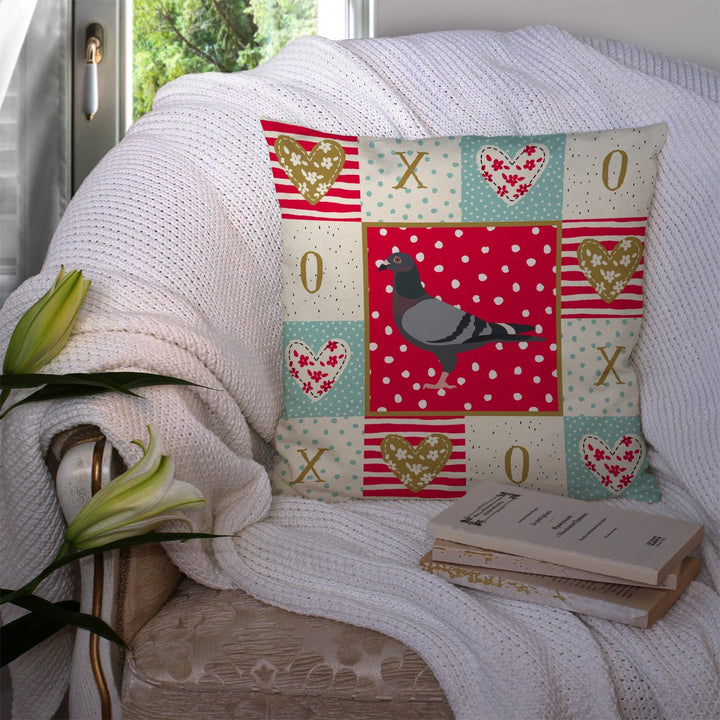 Racing Pigeon Love Fabric Decorative Pillow Image 3