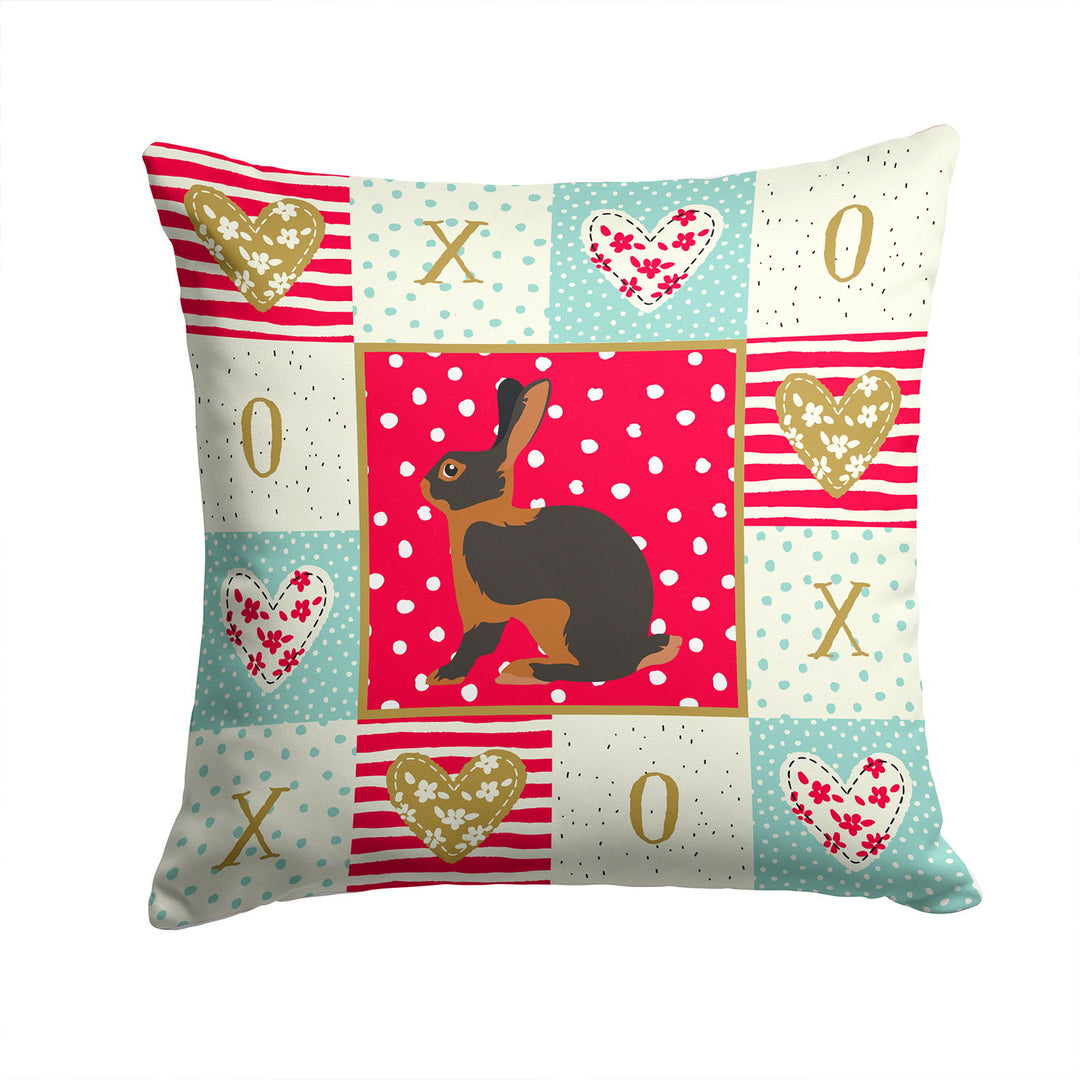 Tan Rabbit Love Fabric Decorative Pillow Image 1