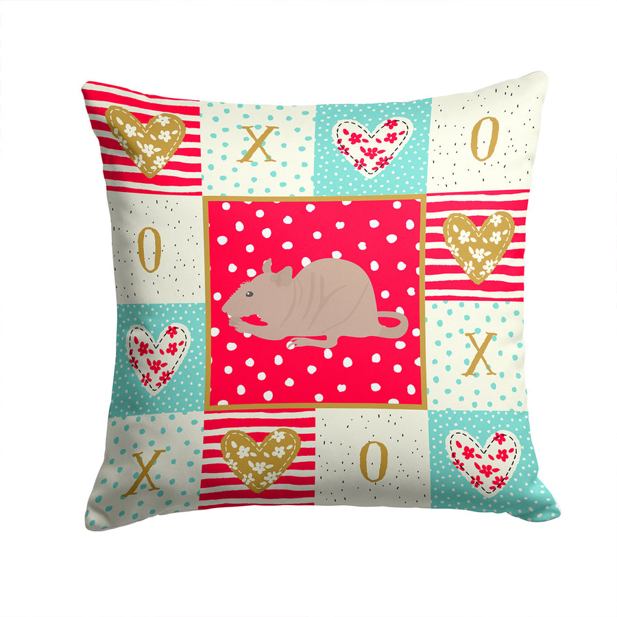 Fuzz Rat Love Fabric Decorative Pillow Image 1