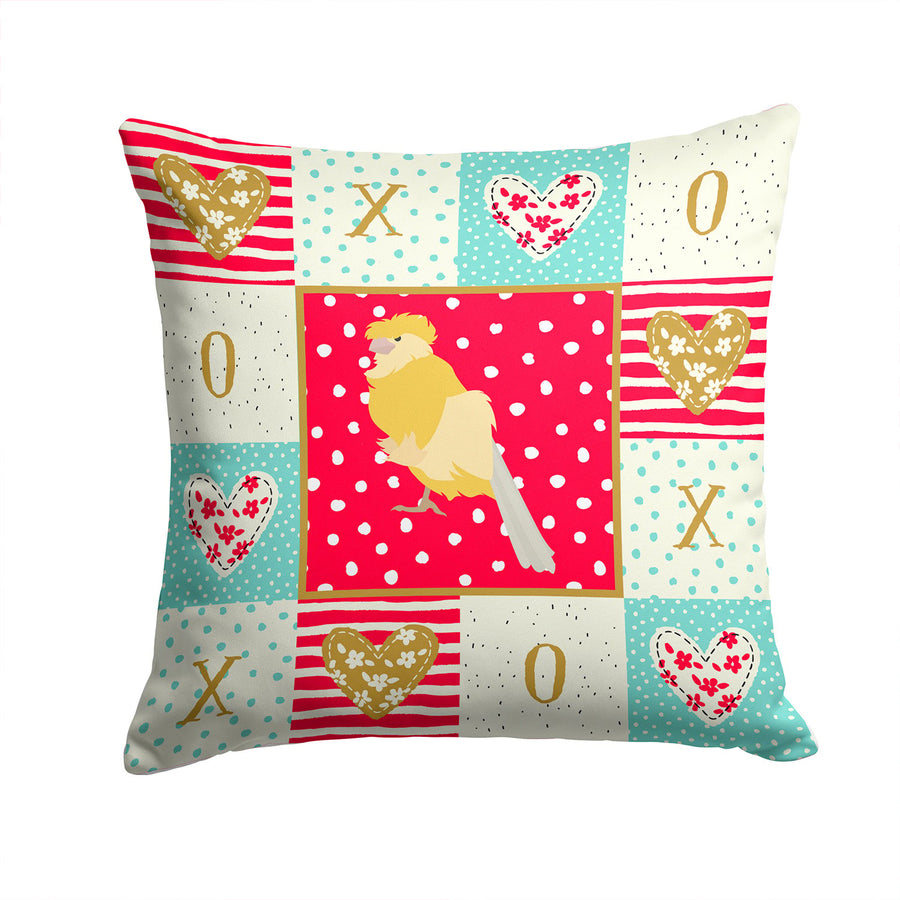 French Curly Canary Love Fabric Decorative Pillow Image 1