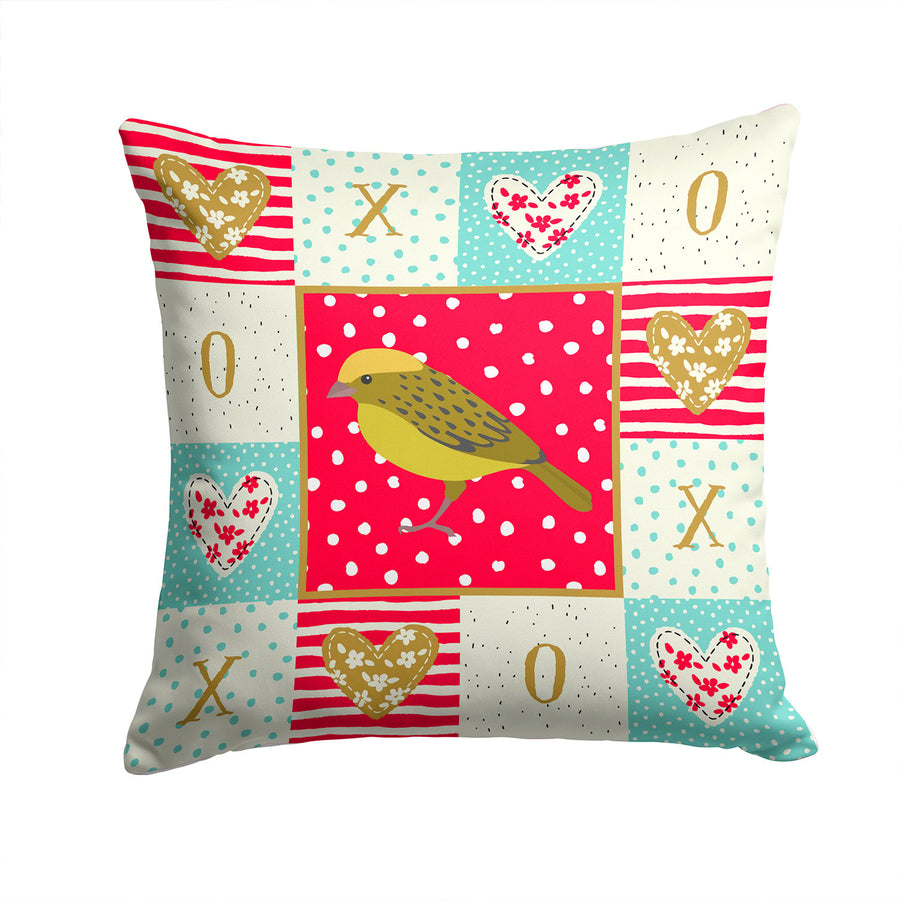 Lizard Canary Love Fabric Decorative Pillow Image 1