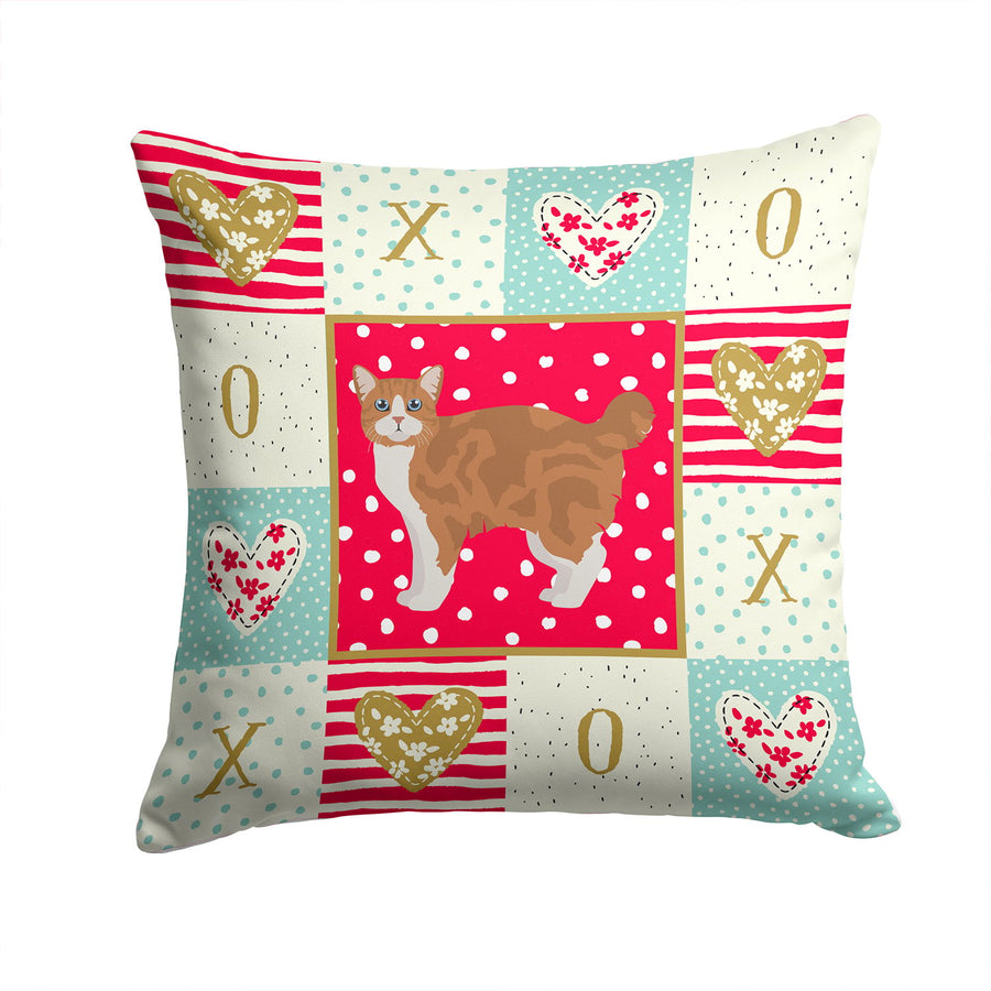 Manx Style 2 Cat Love Fabric Decorative Pillow Image 1