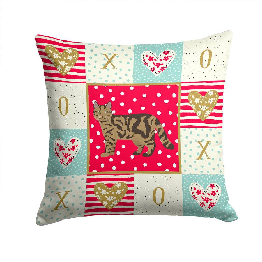 Scottish Straight Style 2 Cat Love Fabric Decorative Pillow Image 1