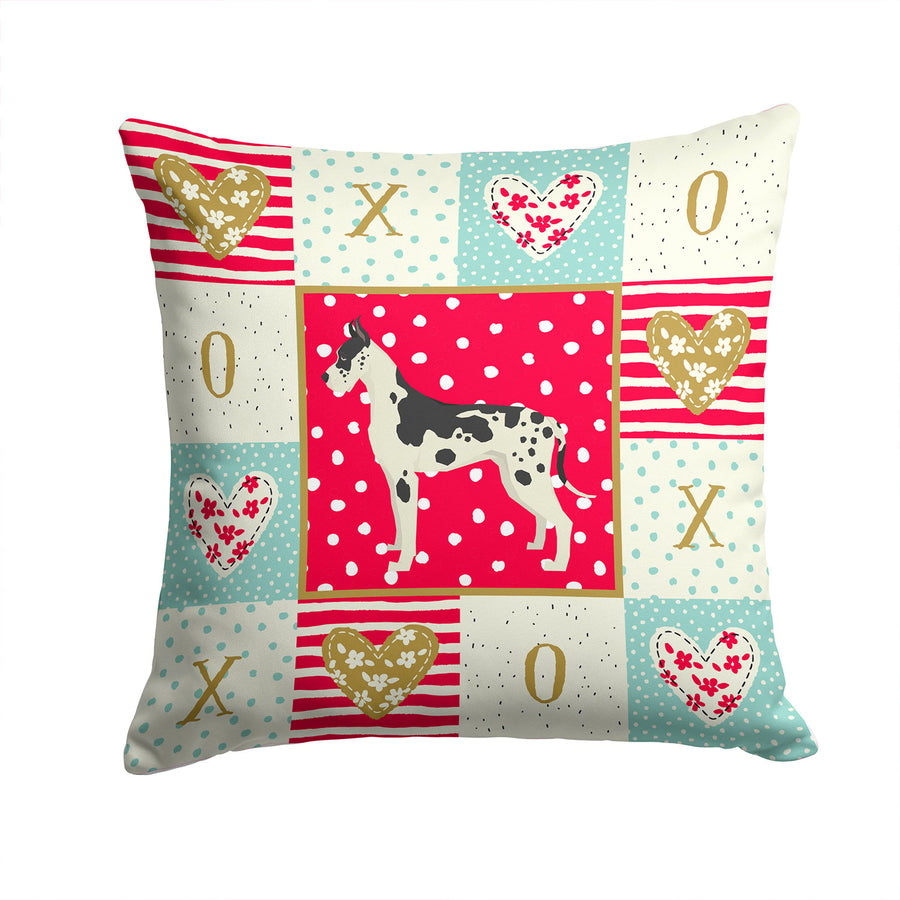 Great Dane Love Fabric Decorative Pillow Image 1