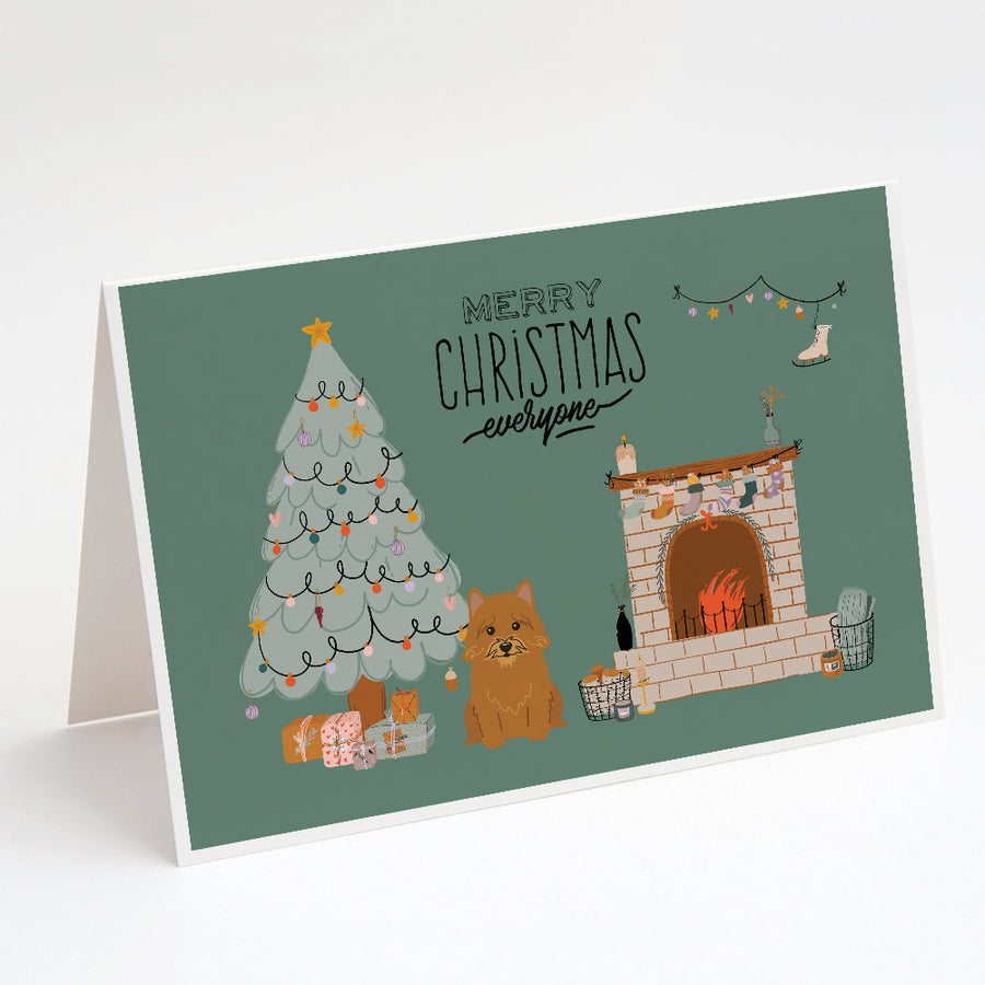 Norwich Terrier Christmas Everyone Greeting Cards and Envelopes Pack of 8 Image 1