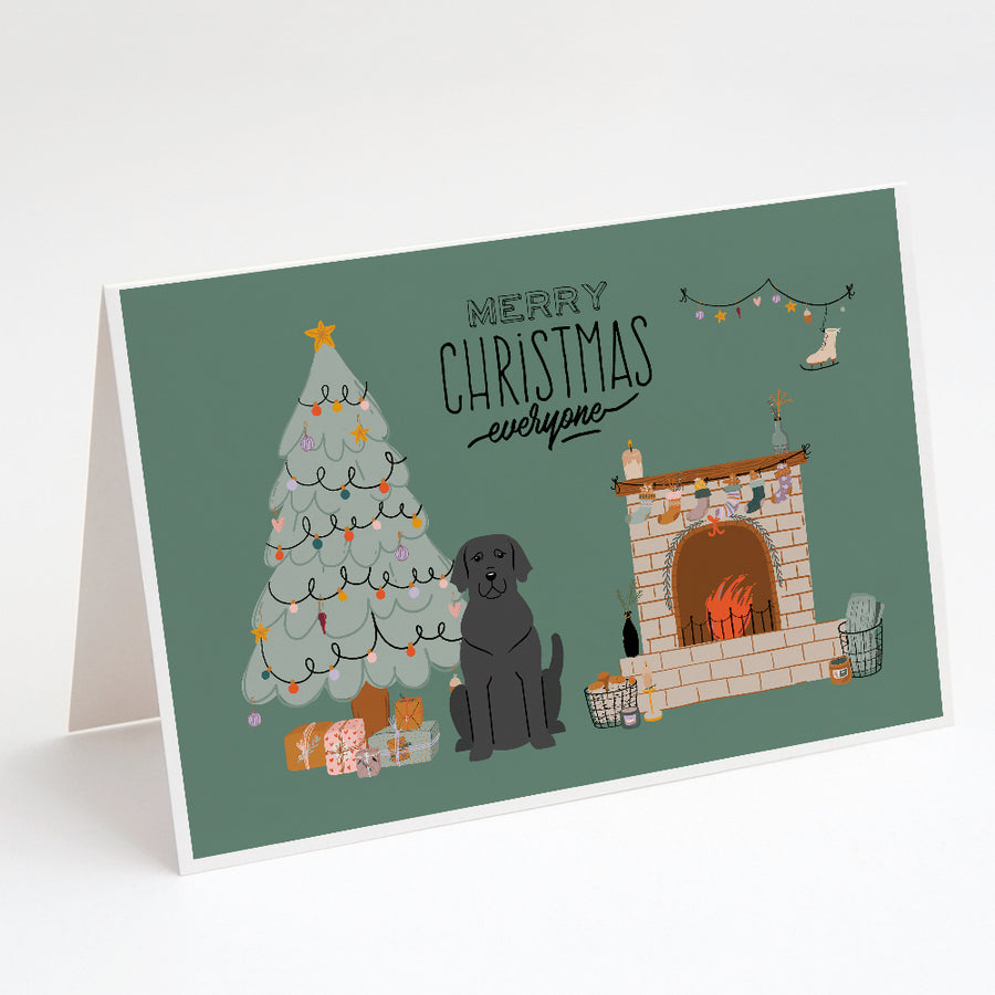 Black Labrador Christmas Everyone Greeting Cards and Envelopes Pack of 8 Image 1