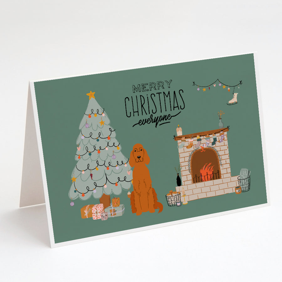 Irish Setter Christmas Everyone Greeting Cards and Envelopes Pack of 8 Image 1