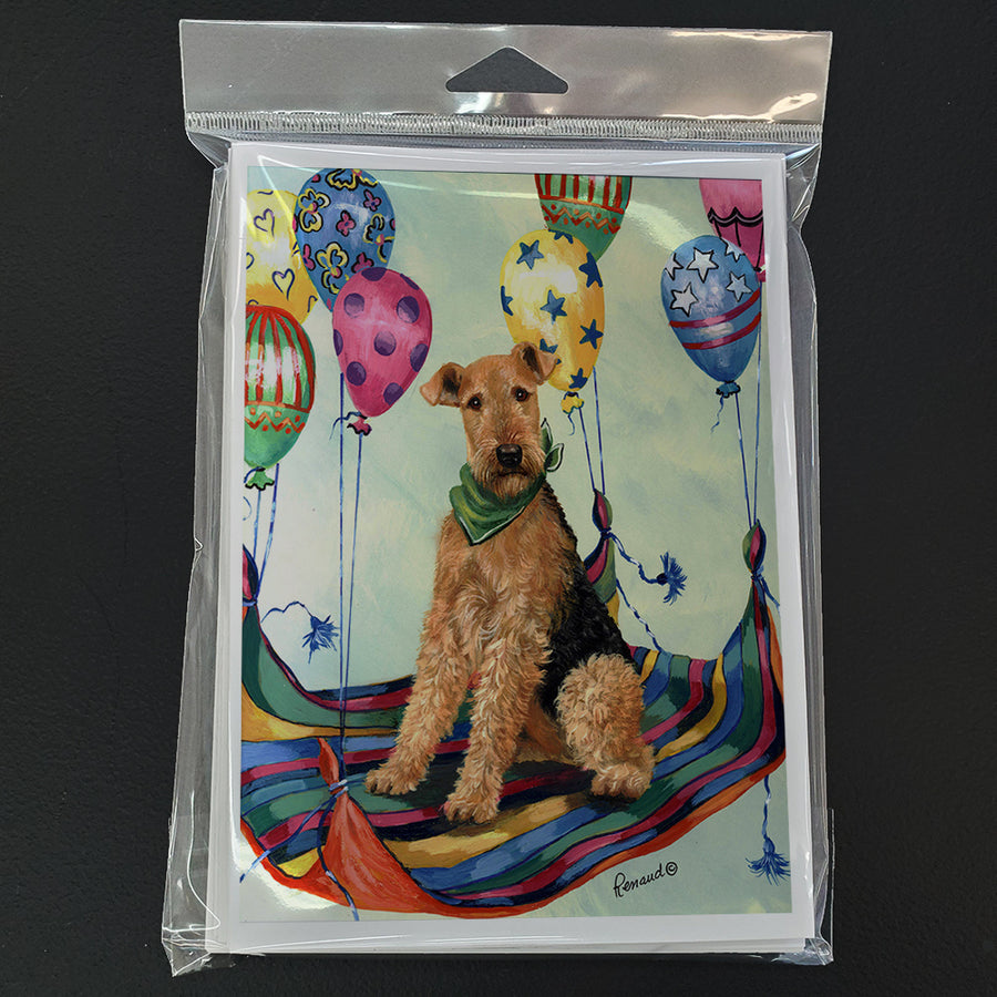 Airedale High Flyer Greeting Cards and Envelopes Pack of 8 Image 1