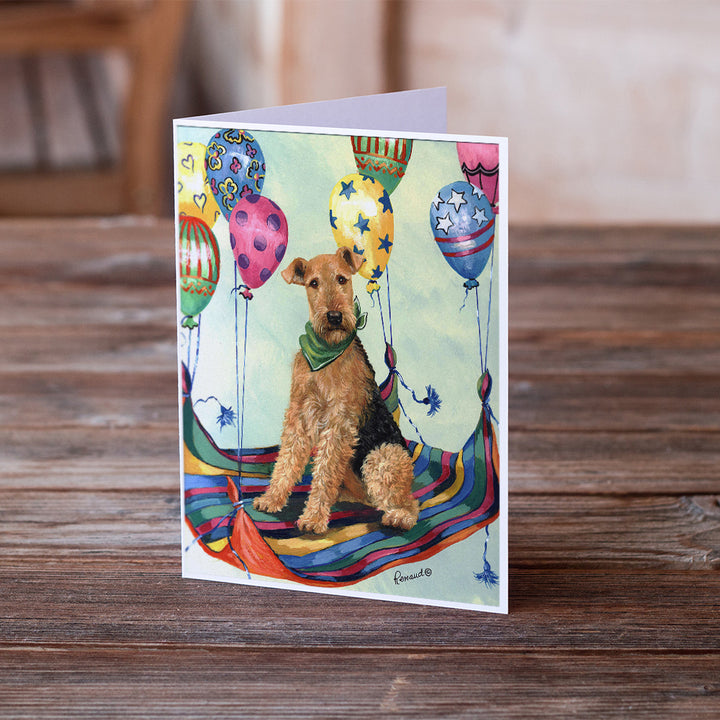 Airedale High Flyer Greeting Cards and Envelopes Pack of 8 Image 2