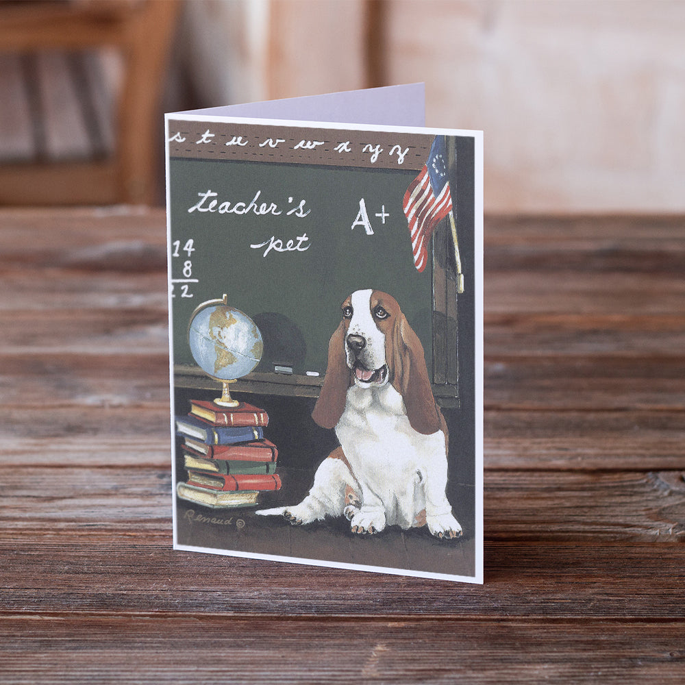 Basset Hound Teachers Pet Greeting Cards and Envelopes Pack of 8 Image 2