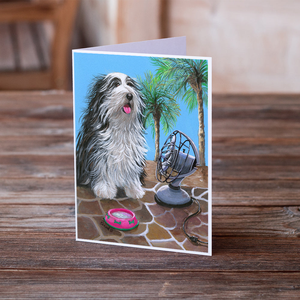 Bearded Collie Cool Summer Greeting Cards and Envelopes Pack of 8 Image 2