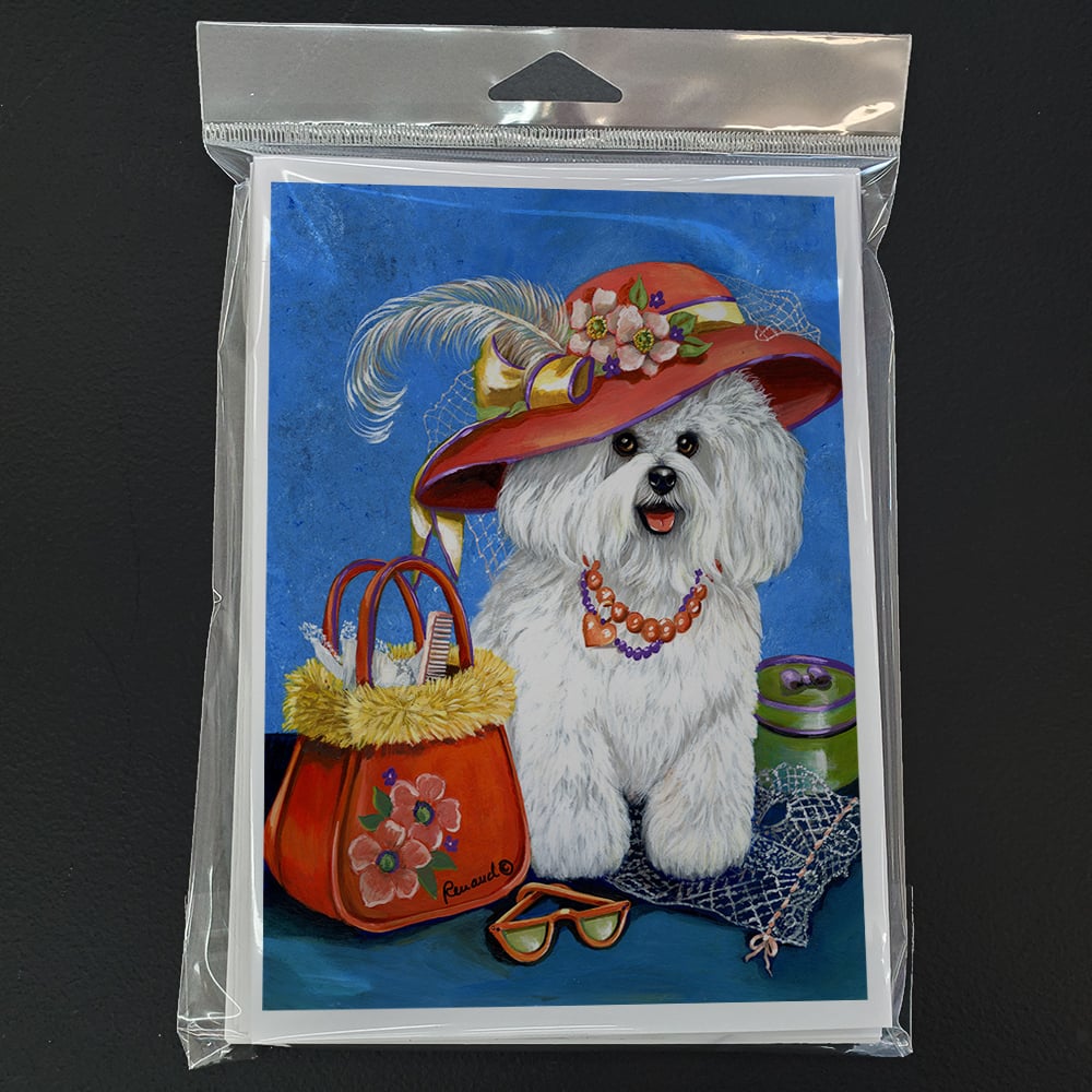 Bichon Frise Mademoiselle Greeting Cards and Envelopes Pack of 8 Image 1