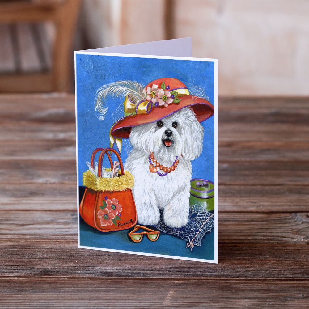 Bichon Frise Mademoiselle Greeting Cards and Envelopes Pack of 8 Image 2