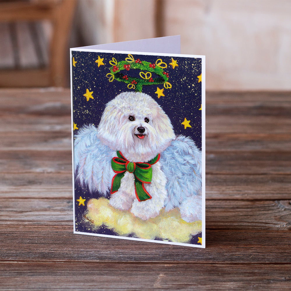 Bichon Frise Christmas Angel Greeting Cards and Envelopes Pack of 8 Image 2