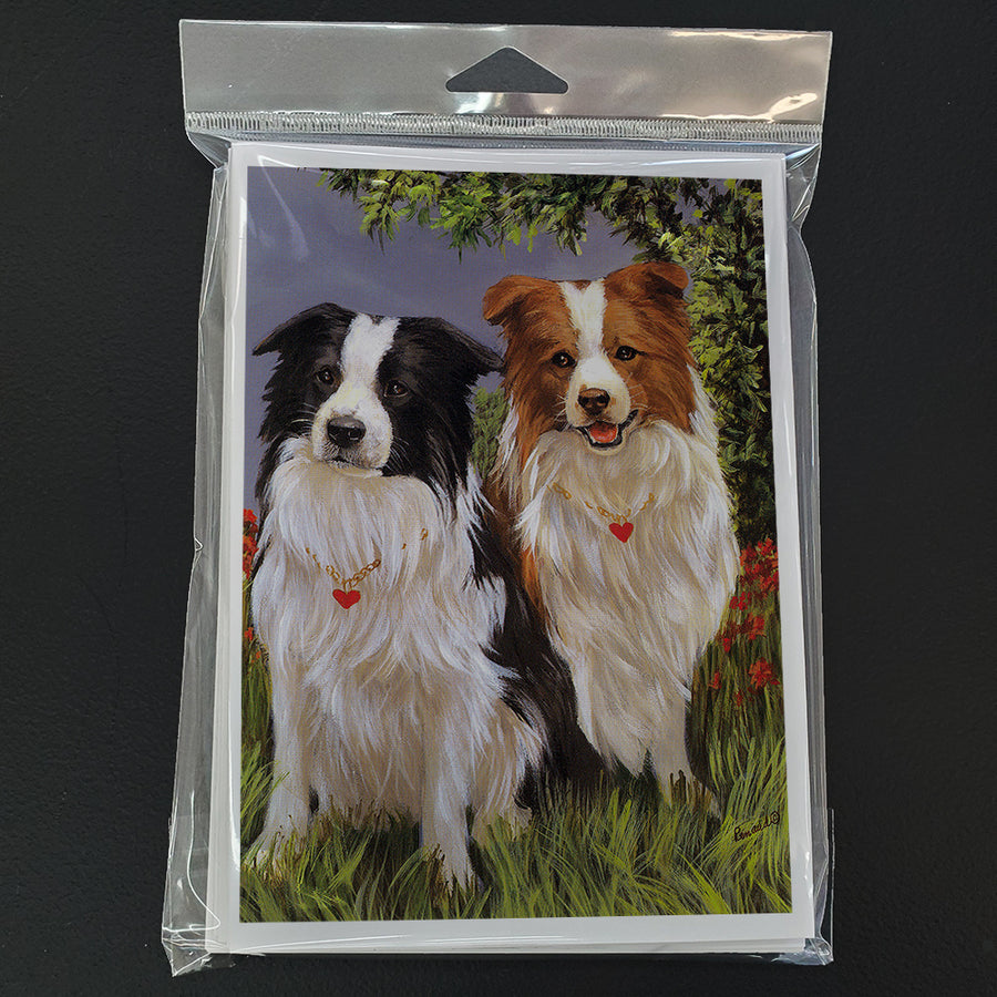 Border Collie Patrol Greeting Cards and Envelopes Pack of 8 Image 1