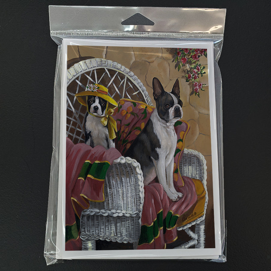 Boston Terrier Patio Gems Greeting Cards and Envelopes Pack of 8 Image 1