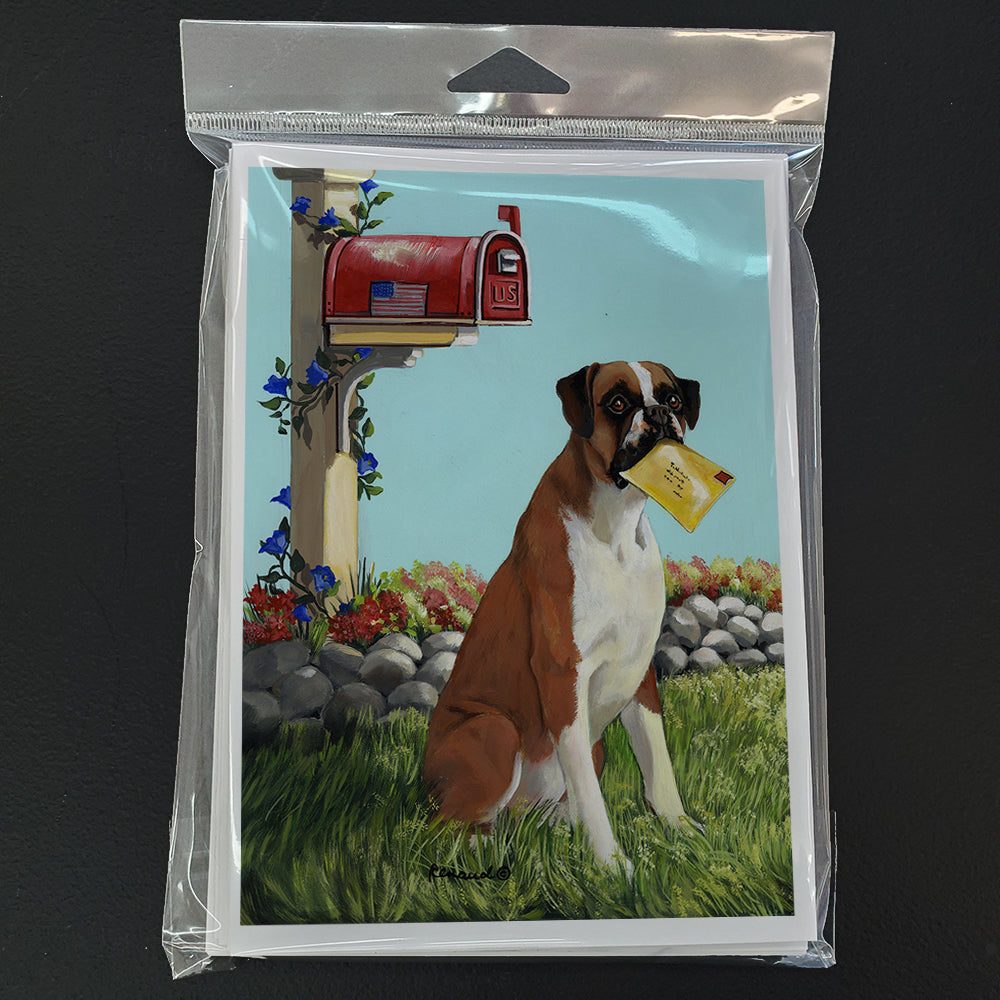 Boxer Got Mail Greeting Cards and Envelopes Pack of 8 Image 1