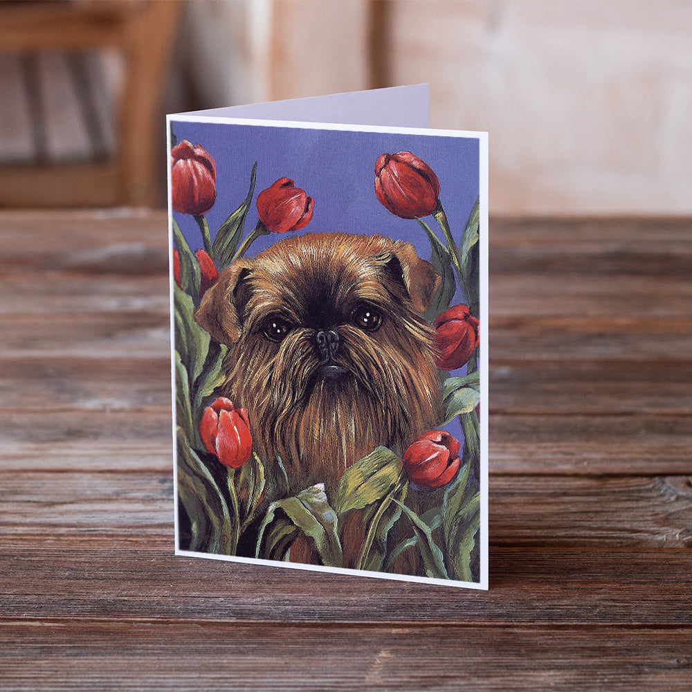 Brussels Griffon Peek a Boo Greeting Cards and Envelopes Pack of 8 Image 2