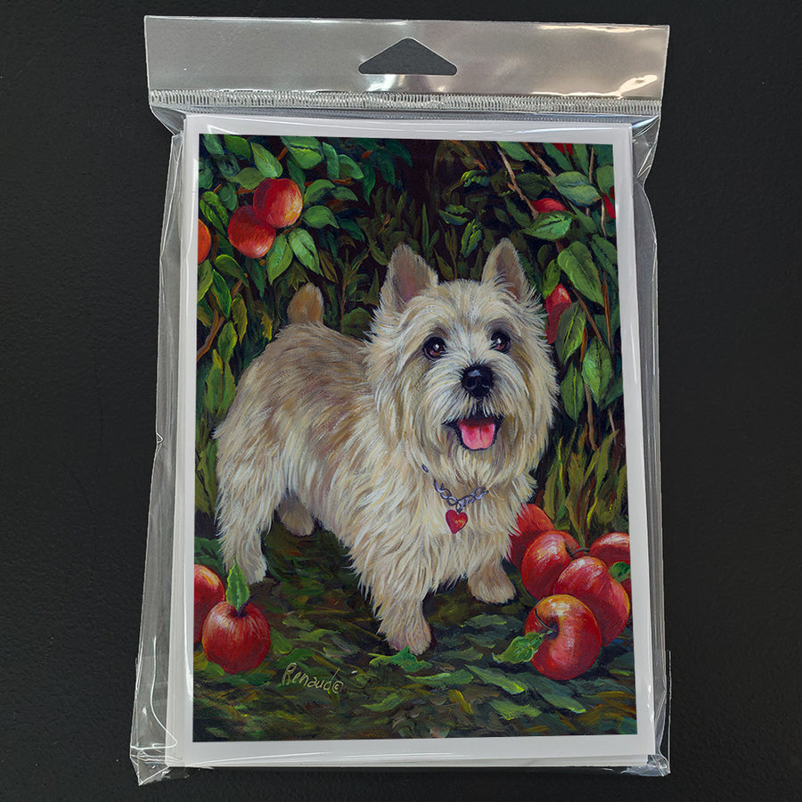 Cairn Terrier Apples Greeting Cards and Envelopes Pack of 8 Image 1