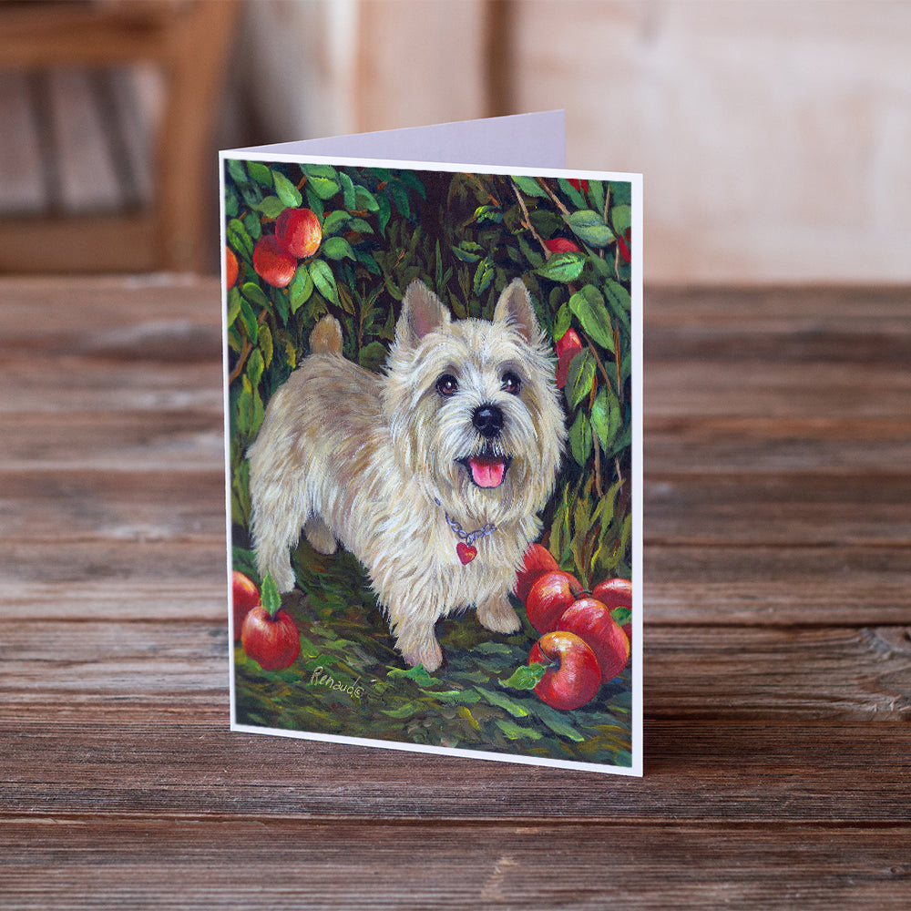 Cairn Terrier Apples Greeting Cards and Envelopes Pack of 8 Image 2