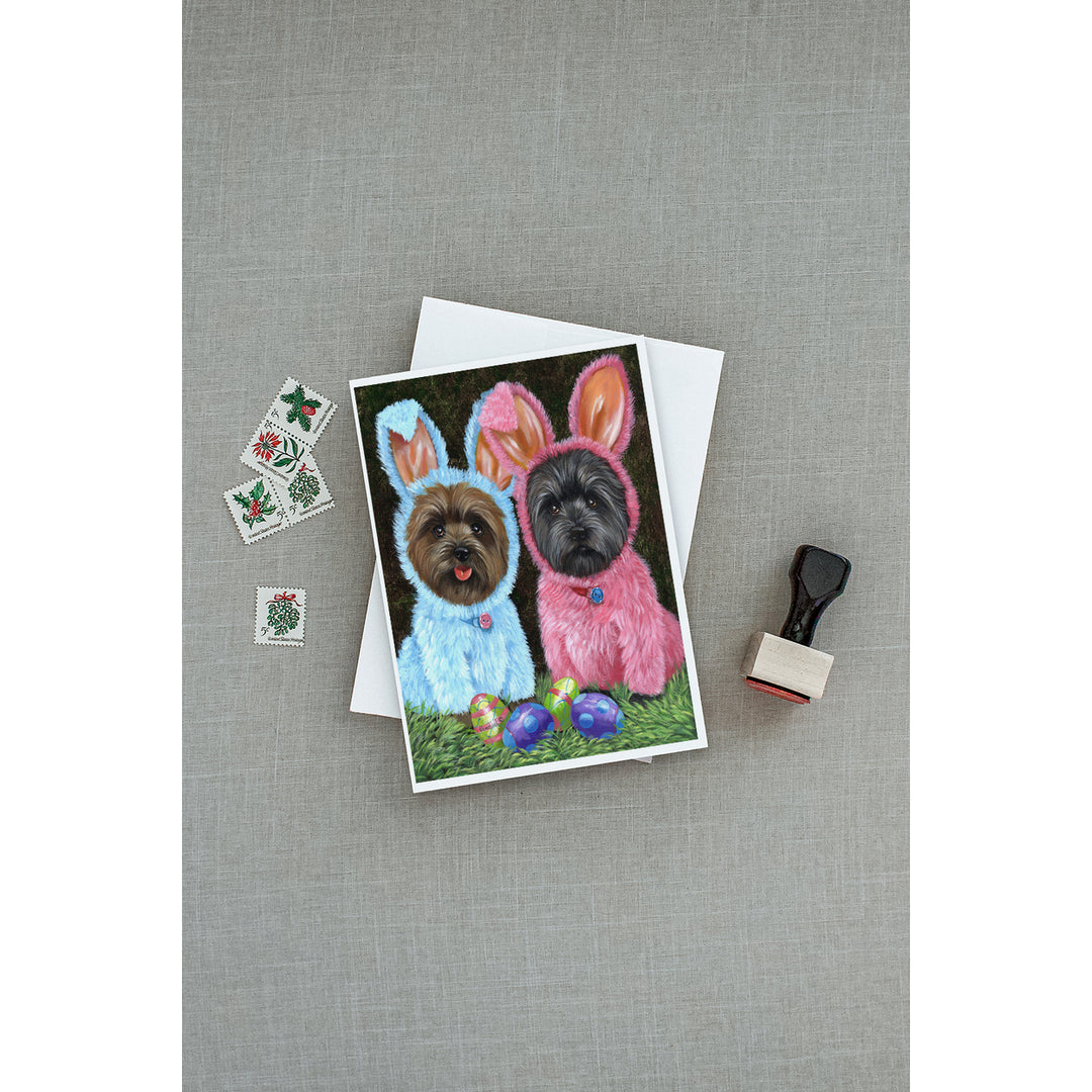 Cairn Terrier Easter Bunnies Greeting Cards and Envelopes Pack of 8 Image 3