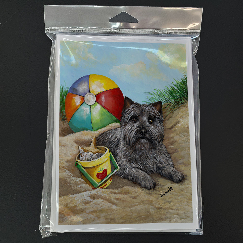 Cairn Terrier At the Beach Greeting Cards and Envelopes Pack of 8 Image 1