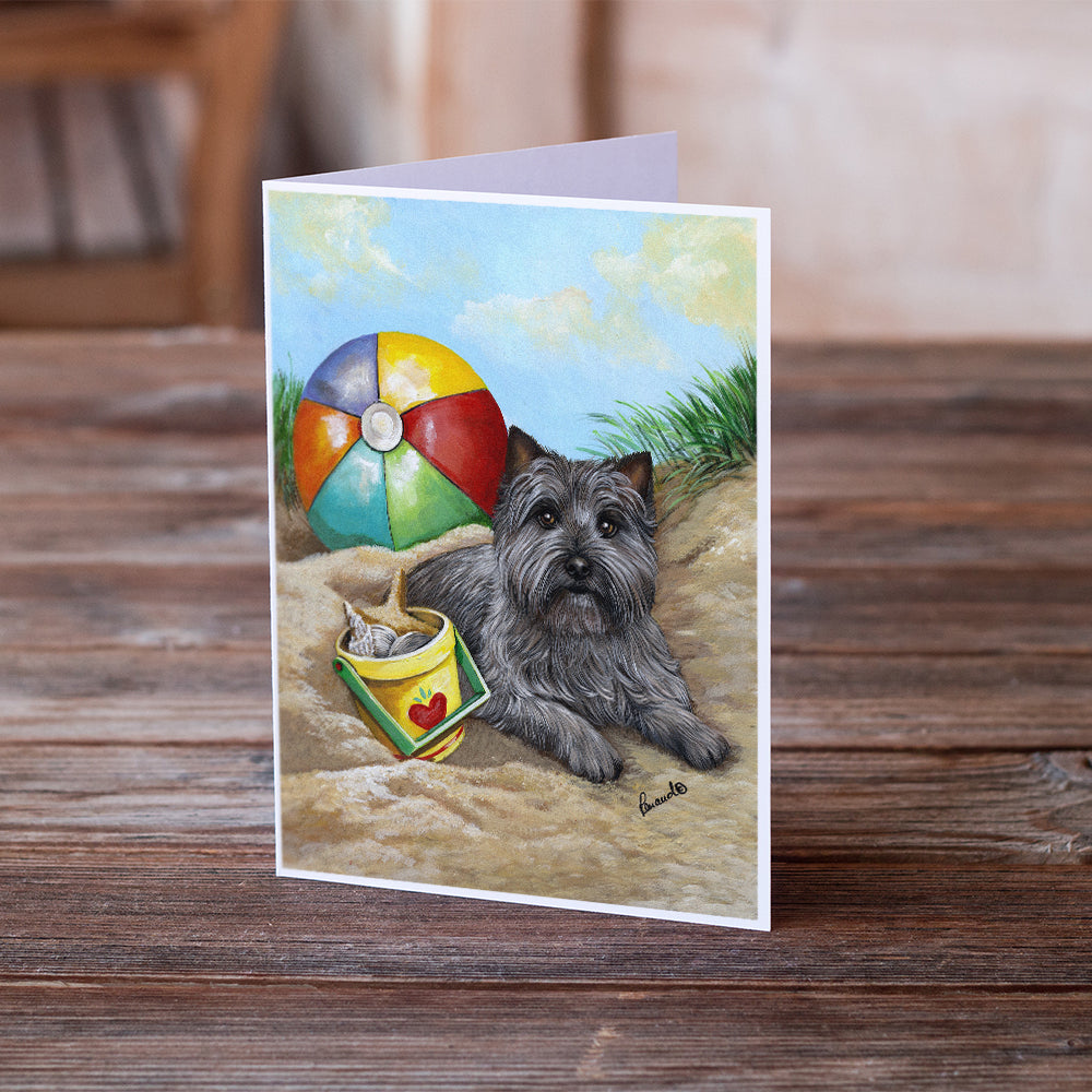 Cairn Terrier At the Beach Greeting Cards and Envelopes Pack of 8 Image 2