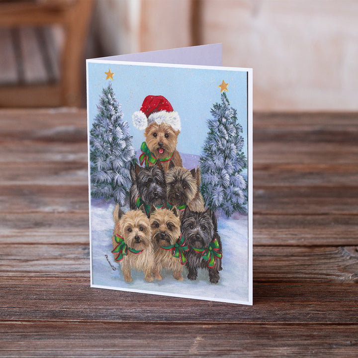 Cairn Terrier Christmas Family Tree Greeting Cards and Envelopes Pack of 8 Image 2